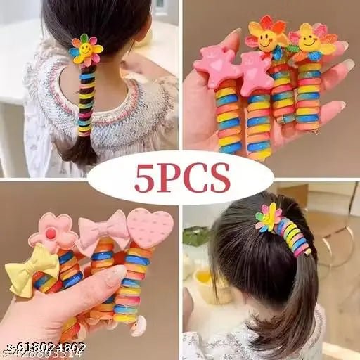 1 PCS Spiral Hair Ties Colorful Telephone Wire - DIOEX