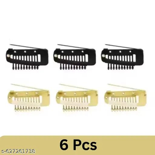 6Pcs Chunni Clips Dupatta Clips For Hair,Dupatta Pin For Bride Veil,Strong Grip Stainless Steel Bridal Dupatta Setting Clip(gold & silver) Hair Extensions Clips,Multicolorrrr - DIOEX