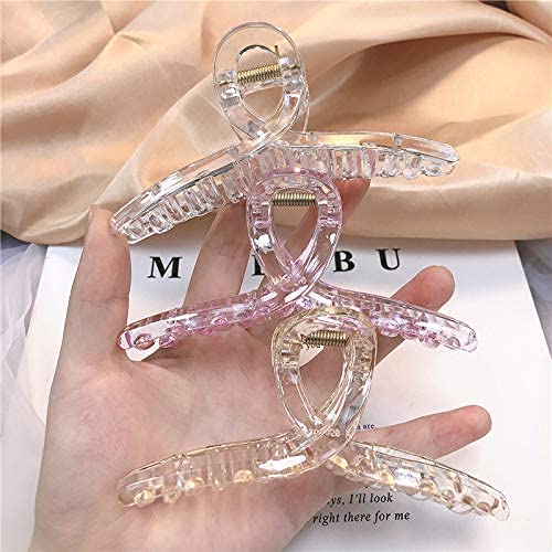 Big Size Hair Claw Clips Transparent 4 pcs - DIOEX