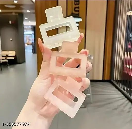 Big Size Hair Claw Clips Transparent Candy Color Big Jaw Butterfly Hair Claw Clamp Large Strong Hold Barrette Premium Hair Clutcher Accessories for Women (Pack of 3) - DIOEX