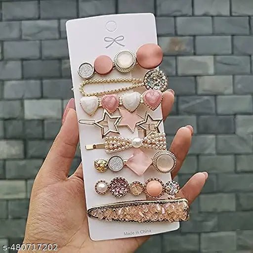 Designs Pearl Hair Clips 8 in 1 Set Jewellery for Girls 8 - in - 1 Pearl Hair Clip Set for Girls | Elegant Hair Accessories & Jewelry Collection - DIOEX