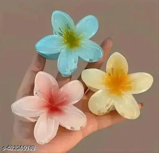 Flower hair claw clip for women pack of 3 pcs Multicolor color - DIOEX