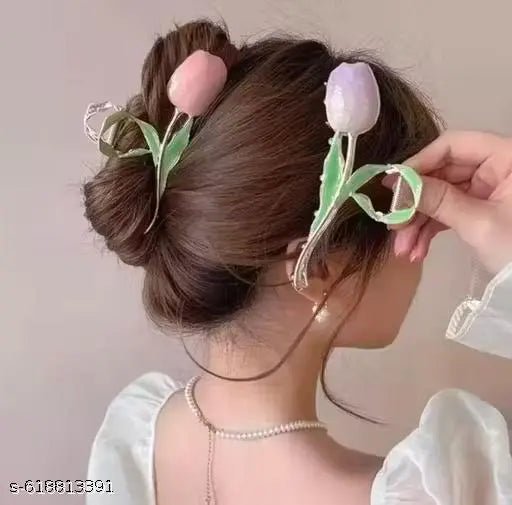 Hair claw tulip 2 pcs multicolor tight grip no slip hair claw - DIOEX