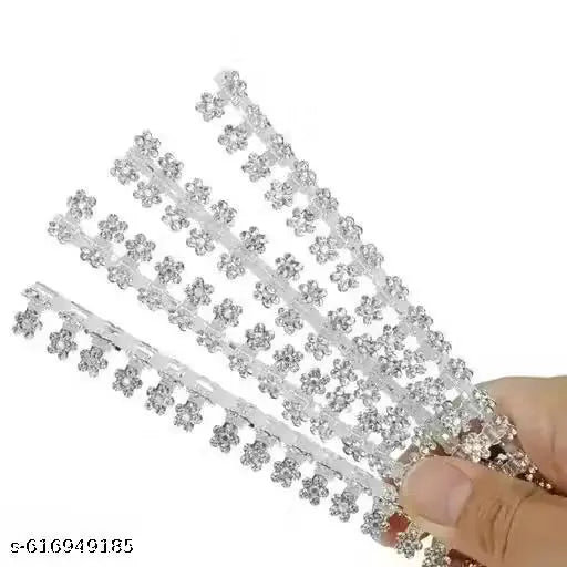 Hair Clips Mini Clips No - Slip Grip Jaw Clips Teeth Clips Baby Girl Lady Flower (Silver - White) (12) - DIOEX