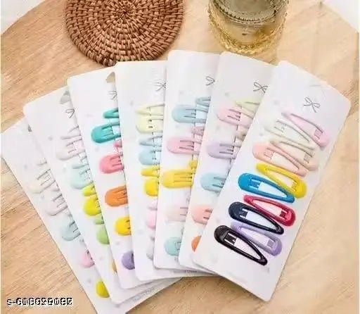 Hair pins multicolour tictac glossy pack of 10 Multicolor color Metal Juttu clipu / Jada Clipu/Juttu Kliplu / Jada Klipu/Juttu pinu / Jada Pinu/Jada Billa/Muti kilippukal& Muti pinkal//mudi clippukalum mudi pinnukalum/Hair klip‌galu mattu Hair pin‌galGirl - DIOEX