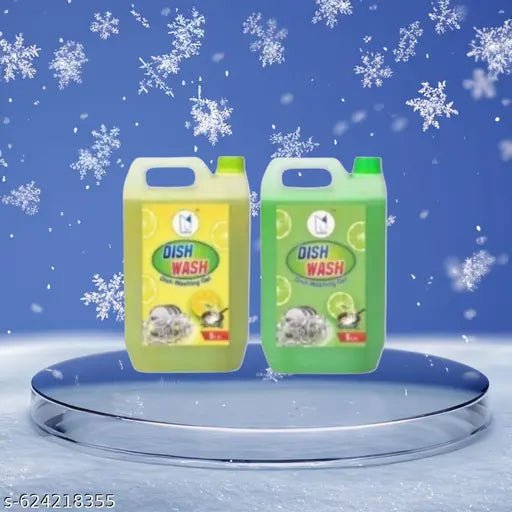 Jumin Dishwash Combo 5L Yellow+5L Green Liquid,Lemon for oil & washes off Kitchen Utensil Cleaner Dish Cleaning Gel ( 5 L+5L) - DIOEX