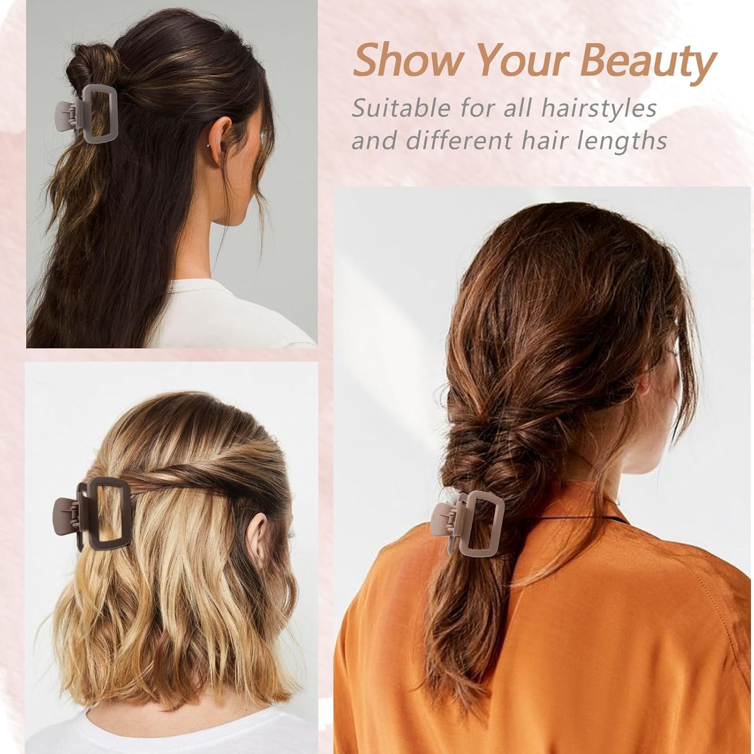 Matte Square Hair Claw Clip 1 Pcs - DIOEX