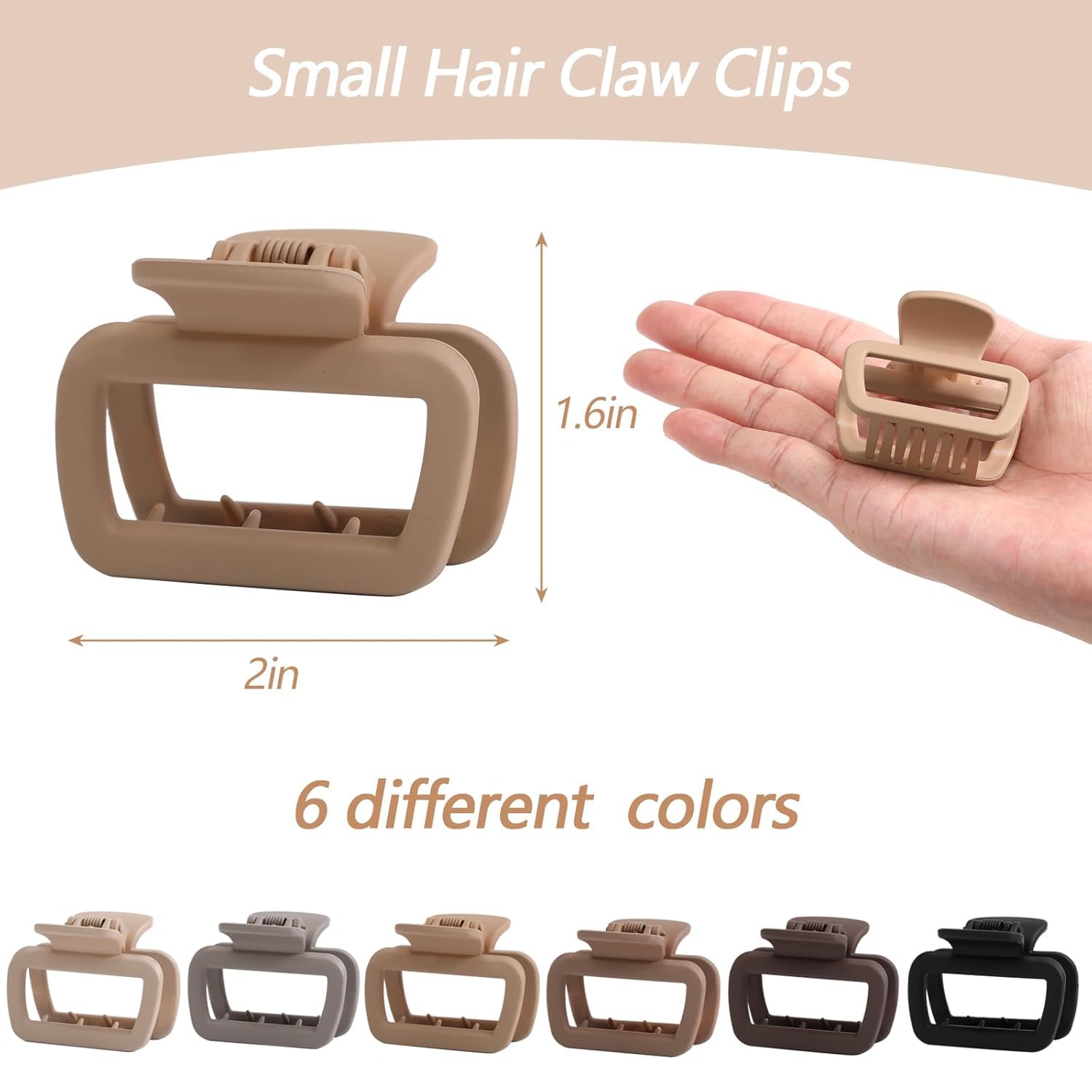 Matte Square Hair Claw Clip 1 Pcs - DIOEX
