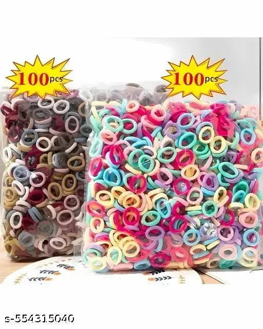 Beautiful Women Hair Accessories rubber,Kids Fashion Hair Accessories Colorful Basic Elastic Hair Band for Girls Ponytail Hold Scrunchie Rubber Bands 200pic