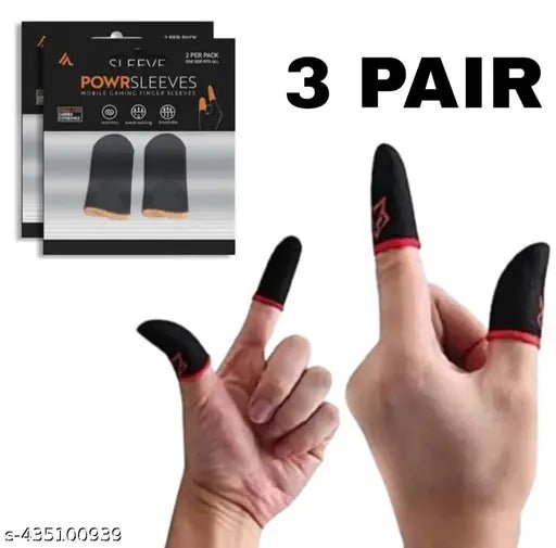 New Insta Cool 6 Pieces 3 Pair Of Pubg Fingers Sleeves ,Free Fire, Call Of Duty Fingers Sleeve With Adjustable Cotton Reusables Mask For Unisex Black (Pack Of 3 Combo) - DIOEX