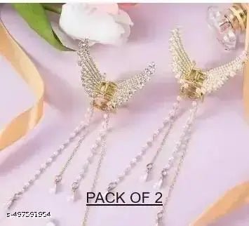 Pack Of 2 Women Wedding Claw Clip Butterfly Hair Clip Hair Clutcher Metal Hair Clips Pearl Hair Clip - DIOEX