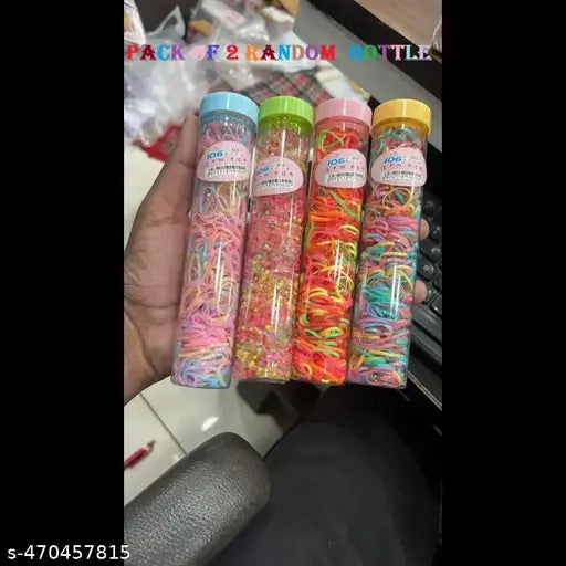 New Trending Bottle Pack 800 Clear-Ponytail-Elastic-Rubber-Band-Hair-Ties-Ropes-Rings